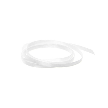 Satin Ribbons - Ribbon Satin Deluxe Double Faced White (3mmx50m)