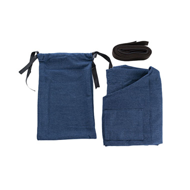 Stylish Denim Apron With Pockets Dark Blue (81x87cm)
