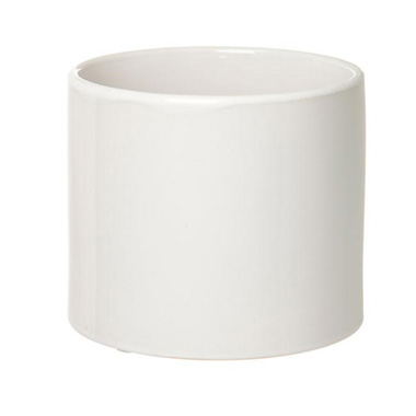 Florist Flower Pots - Ceramic Bondi Cylinder (15Dx13cmH) Single White