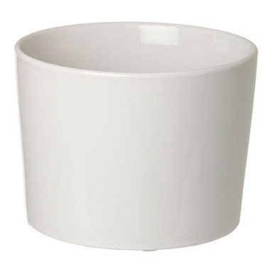 Florist Flower Pots - Ceramic Bondi Cylinder (19Dx14cmH) White