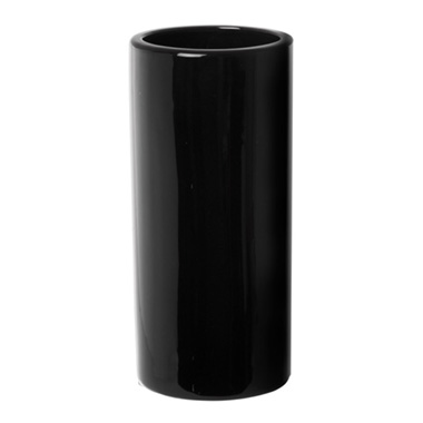 Ceramic Vase - Ceramic Bondi Cylinder Vase 13Dx28cmH Black