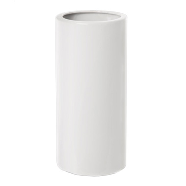Ceramic Vase - Ceramic Bondi Cylinder Vase 13Dx28cmH White