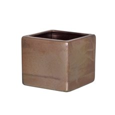 Metallic Pots - Ceramic Bondi Cube Metallic Rose Gold (13x13x12cmH)