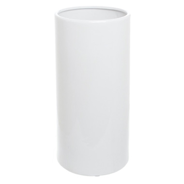 Ceramic Vase - Ceramic Bondi Cylinder Vase 18Dx40cmH White