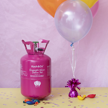 Latex Balloon Helium Tank Kit w Pack30 Rainbow Balloons (7L)