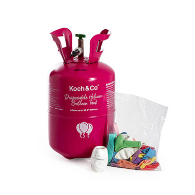 Helium Tank Kit with 30 Pack of 9 Rainbow Balloons (7L)