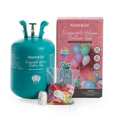 Helium Tank Kit with 50 Pack of 9 Pastel Balloons (13L)