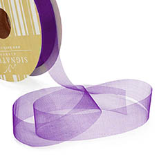 Organza Ribbons - Ribbon Deluxe Organza Cut Edge Purple (25mmx50m)