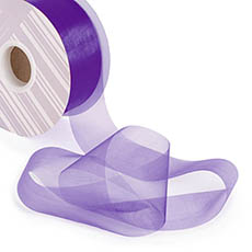 Organza Ribbons - Ribbon Deluxe Organza Cut Edge Purple (50mmx50m)