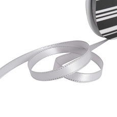 Satin Ribbons - Satin Double Face Metallic Edge Silver (10mmx20m)