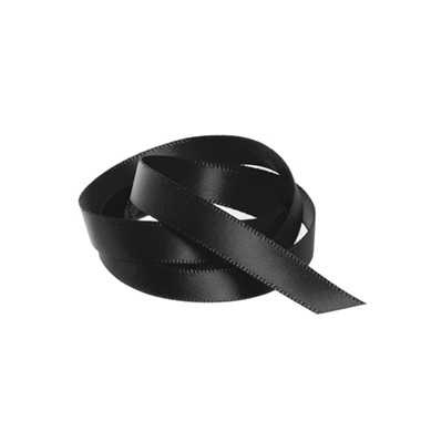 Ribbon Satin Deluxe Double Faced Black (10mmx25m)