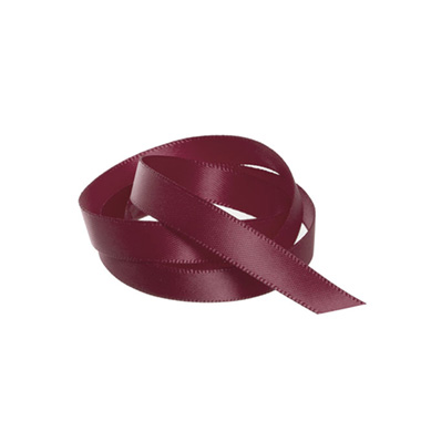 Satin Ribbons - Ribbon Satin Deluxe Double Faced Burgundy (10mmx25m)