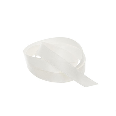 Satin Ribbons - Ribbon Satin Deluxe Double Faced Bridal White (10mmx25m)