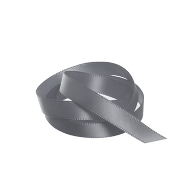 Satin Ribbons - Ribbon Satin Deluxe Double Faced Charcoal (10mmx25m)