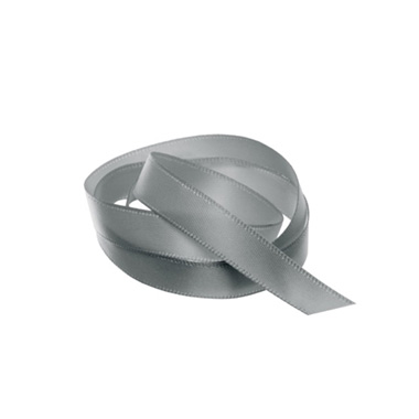 Satin Ribbons - Ribbon Satin Deluxe Double Faced Grey (10mmx25m)