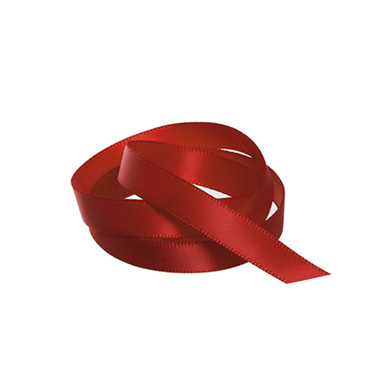 Satin Ribbons - Ribbon Satin Deluxe Double Faced Rouge Red (10mmx25m)