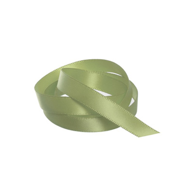  - Ribbon Satin Deluxe Double Faced Sage (10mmx25m)