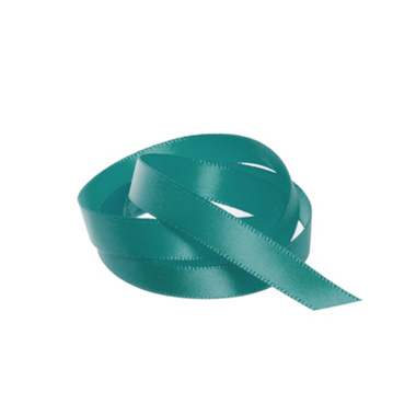 Satin Ribbons - Ribbon Satin Deluxe Double Faced Teal (10mmx25m)