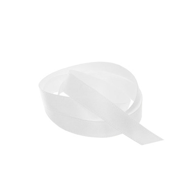 Satin Ribbons - Ribbon Satin Deluxe Double Faced White (10mmx25m)