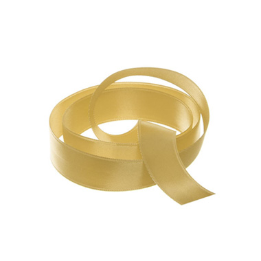 Satin Ribbons - Ribbon Satin Deluxe Double Faced Gold (15mmx25m)