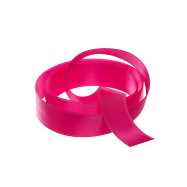 Satin Ribbons - Ribbon Satin Deluxe Double Faced Hot Pink (15mmx25m)