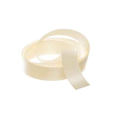 Satin Ribbons - Ribbon Satin Deluxe Double Faced Ivory (15mmx25m)