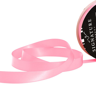 Satin Ribbons - Ribbon Satin Deluxe Double Faced Mid Pink (15mmx25m)