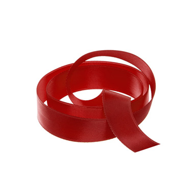 Satin Ribbons - Ribbon Satin Deluxe Double Faced Rouge Red (15mmx25m)