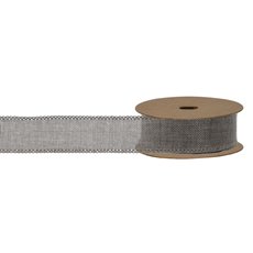 Linen Ribbons - Ribbon Plain Linen with Scalloped Edge Natural (40mmx10m)