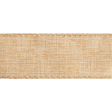 Ribbon Plain Linen Woven Edge Natural (40mmx10m)