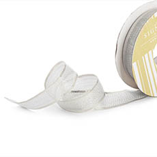 Metallic Ribbon - Ribbon Metallic Shimmer Silver Woven Edge (20mmx10m)