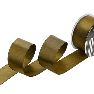 Satin Ribbons - Ribbon Double Face Satin Shimmer Antique Gold (38mmx20m)