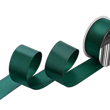Satin Ribbons - Ribbon Double Face Satin Shimmer Forest Green (38mmx20m)