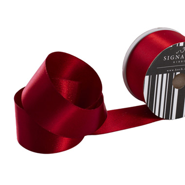 Satin Ribbons - Ribbon Double Face Satin Shimmer Dark Red (50mmx20m)