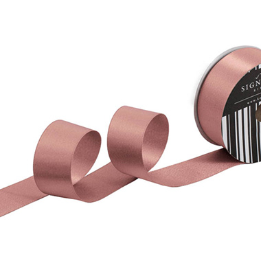 Satin Ribbons - Ribbon Double Face Satin Shimmer Rose Gold (38mmx20m)