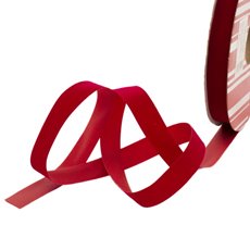Christmas Ribbons - Ribbon Velvet Cut Edge Red (15mmx20m)