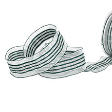 Christmas Ribbons - Ribbon Woven Stripe Pattern Green Silver (50mmx20m)