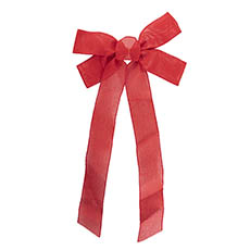 Christmas Ribbons - Ribbon Bow Linen Red Cut Edge (30Wx50Lcm)