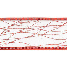 Ribbon Organza Crisscross Glitter Sonic White Red (60mmx10m)