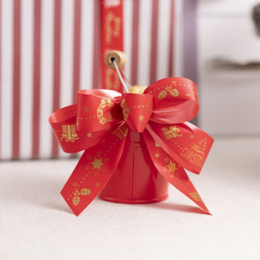 Ribbon Tear Christmas Decorations Dark Red Gold (30mmx91m)