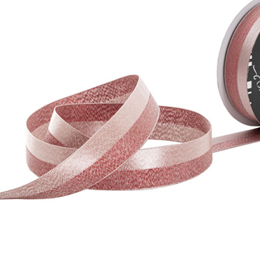 Satin Ribbons - Ribbon Satin & Metallic Glitter Duo Red (25mmx20m)