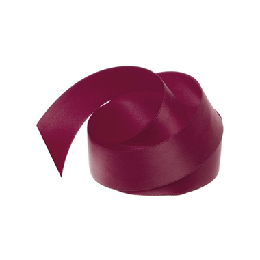 Satin Ribbons - Ribbon Satin Deluxe Double Faced Burgundy (25mmx25m)