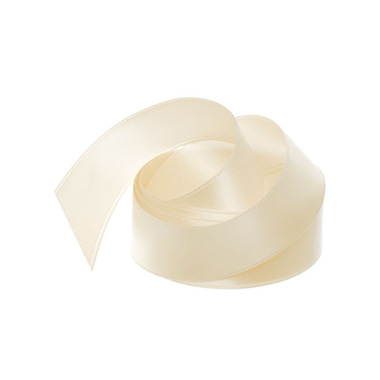  - Ribbon Satin Deluxe Double Faced Ivory (25mmx25m)