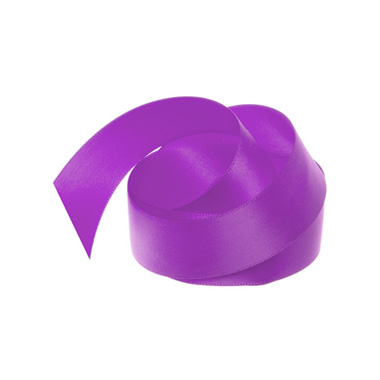 Satin Ribbons - Ribbon Satin Deluxe Double Faced Purple (25mmx25m)