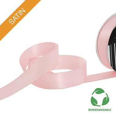Biodegradable Ribbon - Ribbon Bio-Poly Blend Deluxe Satin Baby Pink (25mmx25m)