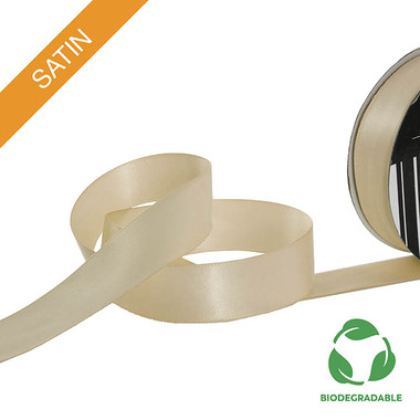 Biodegradable Ribbon - Ribbon Bio-Poly Blend Deluxe Satin Nude (25mmx25m)