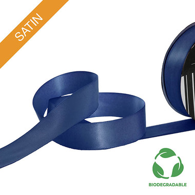 Biodegradable Ribbon - Ribbon Bio-Poly Blend Deluxe Satin Navy Blue (25mmx25m)