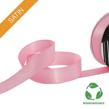 Biodegradable Ribbon - Ribbon Bio-Poly Blend Deluxe Satin Pink Delight (25mmx25m)