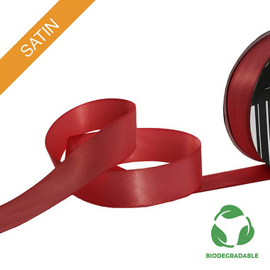 Biodegradable Ribbon - Ribbon Bio-Poly Blend Deluxe Satin Rouge Red (25mmx25m)
