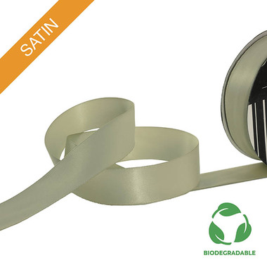 Biodegradable Ribbon - Ribbon Bio-Poly Blend Deluxe Satin Sage Green (25mmx25m)